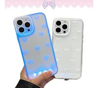 Vibrant Led Bow Phone Case, Designed Specifically For Women, Features A Built-In Colorful Led Light-Up Feature That Lights Up When A Call Comes In. Compatible For Iphone (White,for iPhone17pro)