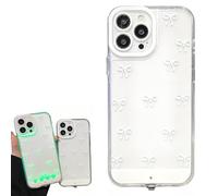Vibrant Led Bowknot Phone Case for iPhone 11-17 Series, Upgrade Luminous Coquette Style Light-Up Case, with Color-Changing Lights for Women Girls, Light Up Your Vibe (White,For iPhone 16 Pro)
