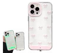 Vibrant Led Bowknot Phone Case for iPhone 11-17 Series, Upgrade Luminous Coquette Style Light-Up Case, with Color-Changing Lights for Women Girls, Light Up Your Vibe (Pink,For iPhone 16 Plus)