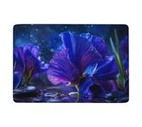 Vibrant Macro Blue Flower Bloom Tapis 150 x 100 cm, Doux et Antidérapant | Idée cadeau de crémaillère : Tapis de salon, avec impression par transfert thermique; près du lit ou du canapé