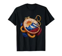 Vibrant Mountain Sunrise Aiguille avec Fil Riche T-Shirt