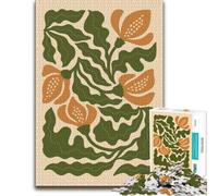 Vibrant Orange Floral Illustration - Modern B Puzzle, 1000 pièces | Choisissez un défi puzzle de début d’année pour un début d’année au calme, pour un moment calme.