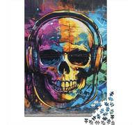 Vibrant Skull Graffiti-6 Plaque en Métal 52x38cm/1000pcs pour L’Atelier, Style Rétro, Présent pour Un Nouveau Logement Destiné Aux Bricoleurs