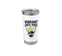 Vibrant Vinyl Vibes Plante succulente pour amateurs de cactus Gobelet isotherme en acier inoxydable double paroi