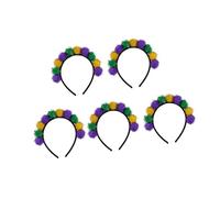 Vibranted Mardi Serre-tête avec breloque colorée verte et jaune pour votre tenue de fête ou de bal de fin d'année, accessoire pour cheveux