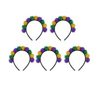 Vibranted Mardi Serre-tête élastique avec breloque verte et jaune colorée pour votre tenue de festival ou de célébration