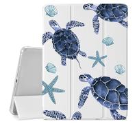 VibrantFruitique Étui tortue de mer bleue pour iPad mini 7{^>e<^} (A17 Pro) 2024/Mini 6e génération 8,3" 2021 - Étui avec porte-crayon, dos transparent et support à trois volets pour femme