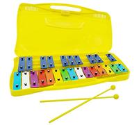 Vibraphone, 25 notes xylophone avec maillets Instrument de percussion musicale Glockenspiel chromatique, instrument de musique, jaune