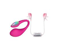 Vibrateur Oeuf à Spot G Portatif à Télécommande LOVENSE Lush 4 pour Femmes + Pinces à Nipples Vibrantes LOVENSE Gemini, Jouets Sexuels Vibrants à Longue Distance pour Femmes, Hommes et Jeux de Couple