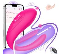 Vibrateur Porté Silicone Doux Étanche 10 Modes Contrôle Remot 2 en 1 Culotte Pour Couples Rose Sans Parfum