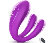 Vibrateur Porté Silicone Doux Étanche 10 Modes Contrôle Remot 2 en 1 Culotte Pour Couples Violet Sans Parfum