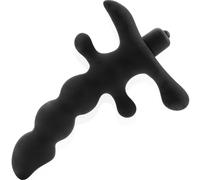 Vibrateur prostatique Fops en silicone médical - longueur de 14 cm et design ergonomique à perles - vibrations puissantes pour hommes et couples - vibrateur anal pour massage prostatique, noir A11-12