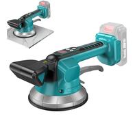 Vibrateur sans fil pour carrelage, Machine à Carrelage compatible avec Makita 18V batterie, avec 10 vitesses réglables, ventouse de 14,5cm et adsorption de 200kg d'adsorption pour carreaux de 30-240cm