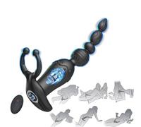 Vibrateurs anaux pour hommes Plug anal Vibrant Sextoy pour couples Vibrateur point G Prostatique avec 10 modes de vibration Boules anales Boules d’amour avec anneau pénien Anneau de testicules (Noir)