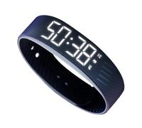 Vibrating Alarm Wristband Waterproof Silent Clock Wearable Sleep Reminders, Black, Se référer à la description