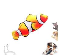 Vibrating Fish for Dogs, Realistic Floppy Fish Dog Toy with USB Rechargeable Motion Sensor, Interactive Automatic Flopping Pet Toy for Small Medium Large Dogs and Cats, Durable Plush Chew Toy