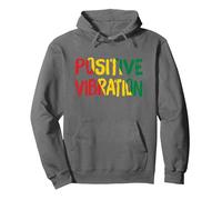 Vibrations Positives Vibes Rasta Reggae Jamaïque Sweat à Capuche, Unisexe pour Adultes, Asphalte, XXL
