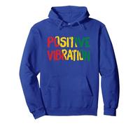 Vibrations Positives Vibes Rasta Reggae Jamaïque Sweat à Capuche, Unisexe pour Adultes, Bleu Royal, S