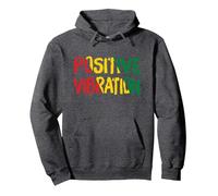 Vibrations Positives Vibes Rasta Reggae Jamaïque Sweat à Capuche, Unisexe pour Adultes, Chiné Foncé, M