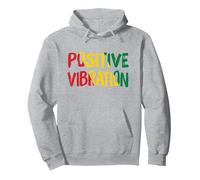 Vibrations Positives Vibes Rasta Reggae Jamaïque Sweat à Capuche, Unisexe pour Adultes, Gris Chiné, S