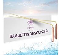 VIBRATIS Baguettes de Sourcier Professionnelles en Cuivre Premium et Laiton, Baguettes de Radiesthésie pour Géobiologie, Feng Shui, Recherche de Sources et Objets