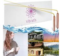 VIBRATIS Baguettes de Sourcier Professionnelles Modèle Premium avec Poignées en Cuivre, Baguettes de Radiesthésie pour Géobiologie, Recherche de Sources et Objets