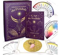 Vibratis - Coffret d'Initiation au Pendule Divinatoire : 19 Planches de Radiesthésie + 1 Livre + 1 Pendule Quartz + 1 Fleur de Vie