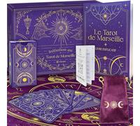 Vibratis Coffret d'Initiation au Tarot de Marseille : Tarot Divinatoire + Livre de 205 Pages + Nappe Divinatoire & Pochon. Idéal pour Débutants