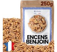 VIBRATIS Encens Benjoin Naturel 250g - Encens en Grains pour Purification de Maison - Apporte la Chance aux Commerces - Idéal pour Méditation et Relaxation