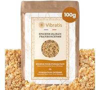 VIBRATIS Encens Oliban en Grains 100 g, 100% Naturel Boswellia Carterii, Qualité Premium, Vertus Spirituelles Puissantes
