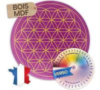 Vibratis Fleur de Vie en Bois pour Recharger Les Pierres & Pendules Divinatoires + Échelle de Bovis pour Calculer Le Taux Vibratoire -11,5CM | 100% Fabriqué en France