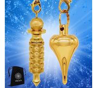 Vibratis - Pack Pendule Divinatoire de Radiesthésie x2 Goutte d'Eau Doré & Pendule Égyptien ISIS (Géobiologie, Soin, Reiki, Divination, Radionique...)