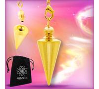 Vibratis Pendule Divinatoire CÔNE DORÉ pour Travail sur Plan - Pendule de Radiesthésie Universel en Laiton Doré