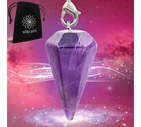 Vibratis Pendule Divinatoire de Radiesthésie en AMÉTHYSTE Forme CÔNE - Pendule en Pierre d'Améthyste pour Sérénité, Concentration & Créativité [Satisfait ou Remboursé]