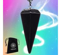 Vibratis Pendule Divinatoire de Radiesthésie Pierre d'Onyx Noir Forme Cône