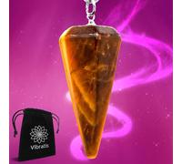 Vibratis Pendule Divinatoire de Radiesthésie Pierre OEIL DU TIGRE forme Cône taille M