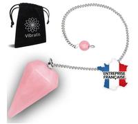 Vibratis - Pendule Divinatoire Quartz Rose Forme Cône - Pendule Radiesthésie En Quartz Rose