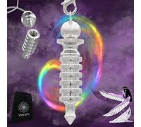 Vibratis Pendule Égyptien de Radiesthésie ISIS en Laiton Argenté 22G | Pendule Divinatoire Témoin Magnétiseur Émetteur-Récepteur (Géobiologie, Soin, Reiki, Divination, Radionique...)