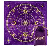 Vibratis Tapis Voyance et Pochon, Tapis Oracle pour Cartes et Tarot Divinatoire, Nappe d'Autel en Velours pour Cartomancie et Pendule Divinatoire