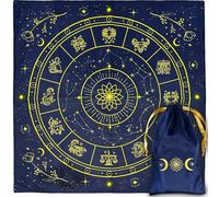 Vibratis Tapis Voyance & Pochon - Tapis Oracle pour Cartes et Tarot Divinatoire - Nappe d'Autel 60cm en Velour pour Pratiquer la Cartomancie et Le Pendule Divinatoire