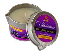 VIBRATISSIMO Bougie de massage Japanese Plum 50 ml I Bougie parfumée à la prune I Bougie détente I En matières premières naturelles & à l'huile de coco I Convient aux peaux sensibles I Massage candle