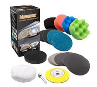 VIBRATITE 32 Pièces Renovateur Phare Voiture - Kit Rénovation Phare Voiture, Kit Polissage Phares Voiture, Restaurer Les Phares pour Auto et Moto, Set Papier Abrasif Eau/Sec 75mm