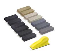 VIBRATITE Lot de 131 Feuilles de Papier Abrasif Humide et Secs avec Bloc de Ponçage, 60/80/100/150/240/400/800/1200/2000/3000/5000/7000/10000 Grain Papier de Verre pour Ponçage et Polissage
