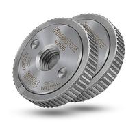 VIBRATITE Lot de 2 écrous à serrage rapide M14 pour toutes les meuleuses d'angle AEG, Black & Decker, Dewalt, Flex, Hitachi, Metabo, Makita, etc. - Argent