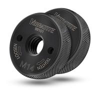 VIBRATITE Lot de 2 écrous de serrage rapides M14 pour toutes les meuleuses d'angle AEG, Black & Decker, Dewalt, Flex, Hitachi, Metabo, Makita, etc. - Noir
