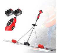 Vibreur À Béton Sans Fil À Double Moteur, 6000RPM Haute Fréquence Avec Batterie 25000mAh, Règle En Acier Pour Niveler Les Dallages, Sols, Outil Professionnel De Finition Du Béton(2Battery,180CM)