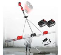 Vibreur Béton Professionnel Sans Fil, Double Moteur 6000RPM Et Batterie 25000mAh, Règle Vibrante Béton 1.8M Avec Plaque Acier Et Poignée Ergonomique An-ti-Fatigue(2Battery,150CM)