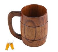 Vibrivio Panne à bière en bois naturel - Grand paysage - Avec poignée pour bière et jus - Grande capacité - Convient comme cadeau pour un bar, une fête à la maison (10,8 cm de haut)