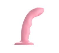 Strap-on-me Vibromasseur ventouse Tapping Dildo Wave - double tapotement, silicone, rose