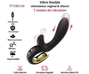 vibro Vibromasseur double stimulation Sextoy Godemichet Point G Clitoris Plaisir